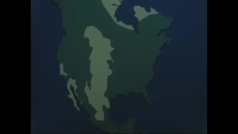 1940s Animated Map Of North America Re Stock Video Pond5