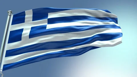 K Render Greece Flag Video Waving In Wi Stock Video Pond