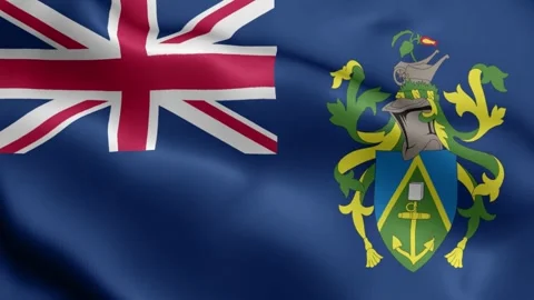 K Render Pitcairn Islands Flag Video Wa Stock Video Pond