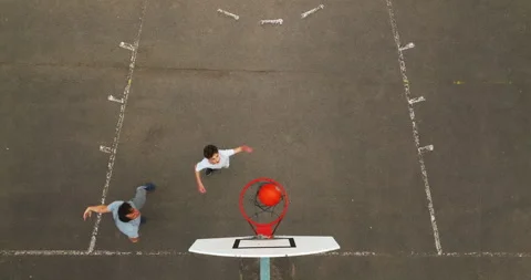 Aerial View Of A Basketball Court Where Stock Video Pond5