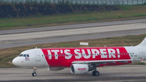 Airbus A Of Airasia Taxiing Stock Video Pond