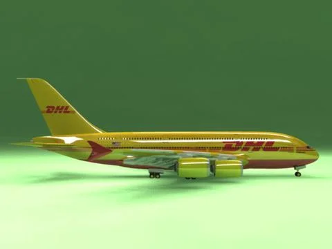 3D Model Airbus A380 Airliner DHL 91502093 Pond5