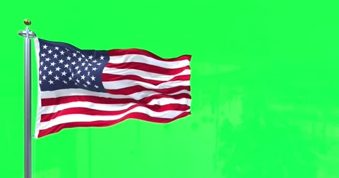 American Flag Waving In The Wind With Gr Stock Video Pond