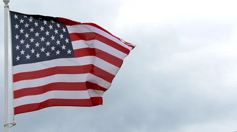 American Flag Waving In The Wind Slow M Stock Video Pond