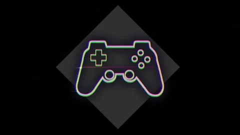 Animation Of Gamepad Icon And Gray Squar Stock Video Pond