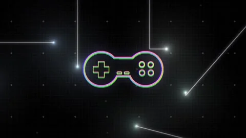 Animation Of Gamepad Icon And Spots On B Stock Video Pond