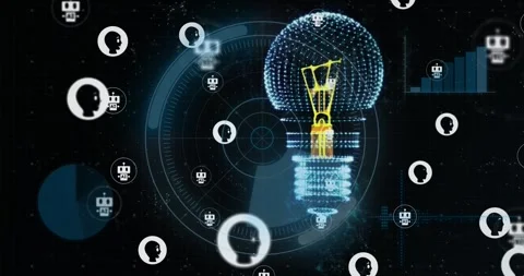 Animation Of Light Bulb Icons And Data Stock Video Pond5