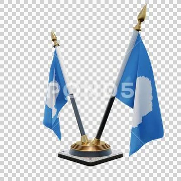 Antarctica 3d Illustration Flag On Pole Wood Flagpole Clip Art