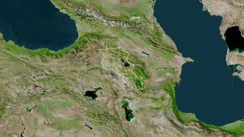 Armenia Map Extract Regions Satellit Stock Video Pond5