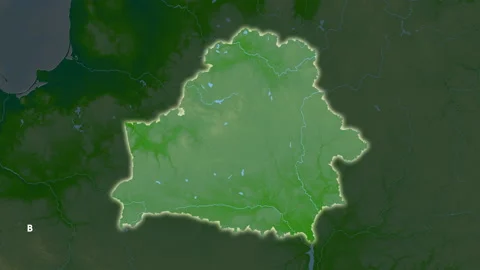 Belarus Map Solid Glow Physical Lab Stock Video Pond5