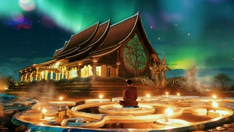 Buddhist Monk Meditates In The Lotus Pos Stock Video Pond5