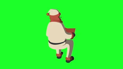 Cartoon Santa Claus On A Green Backgroun Stock Video Pond5