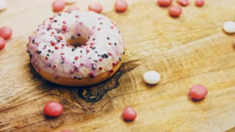 Cartoons Transformed Into Pink Donuts De Stock Video Pond