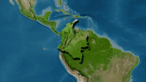 Colombia Map Extract Shadow Satellit Stock Video Pond5