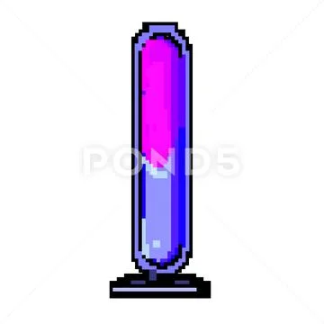 Control Smart Lamp Game Pixel Art Vector Illustration Royalty Free