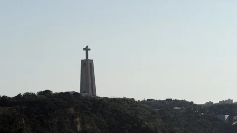 Cristo Rei The Christ Statue Of Lisbon Stock Video Pond