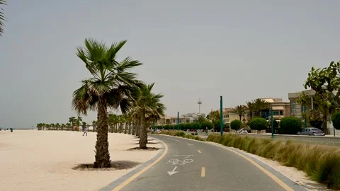 Cycle Track Near Dubai Jumeirah Beach Si Stock Video Pond