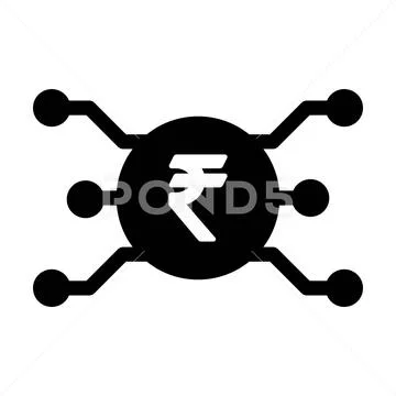 Digital Rupee Symbol Icon Vector Currency Sign For Digital Transactions