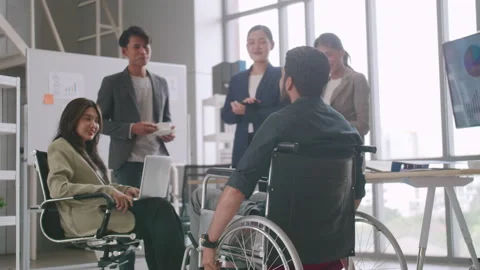 A Disabled Employee Is Able To Work Happ Stock Video Pond