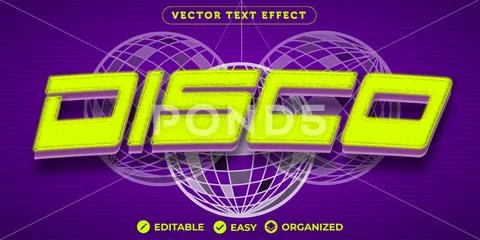 Disco Text Effect Fully Editable Font Text Effect Illustration