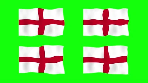 England Waving Flag D Animation On Gree Stock Video Pond