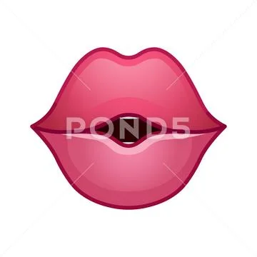 Female Red Lips Large Size Icon For Emoji Smile Royalty Free 232894318