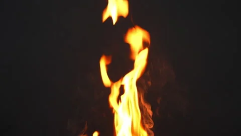 Fire Flame Slow Motion On Black Screen B Stock Video Pond5