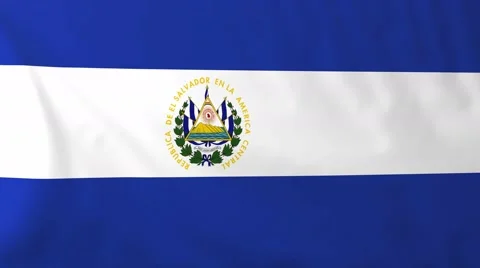 Flag Of El Salvador Waving In The Wind Stock Video Pond