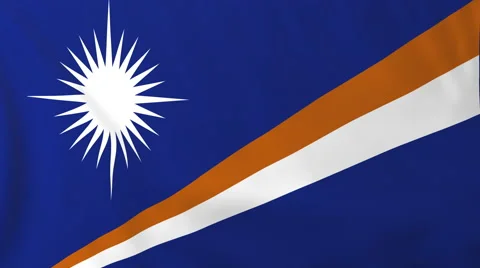 Flag Of Marshall Islands Waving In The W Stock Video Pond