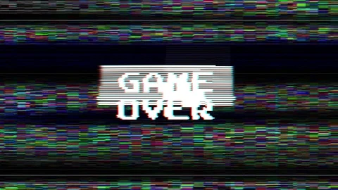 GAME OVER Glitch Text Animation 3 Versi Stock Video Pond5