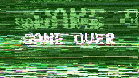 GAME OVER Glitch Text Animation Old Gam Stock Video Pond5