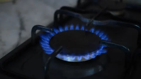 Glowing Blue Flame Of The Stove Turn Of Stock Video Pond5