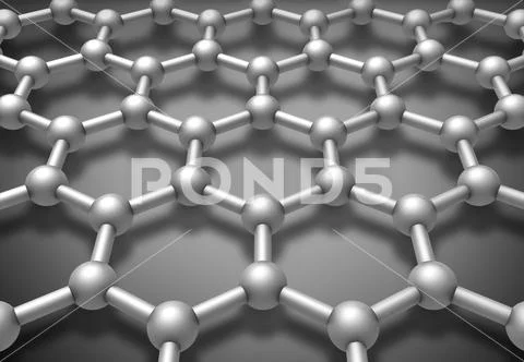 Graphene Layered Molecule Structure Schematic Model 3d Render