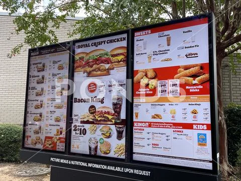 Grocery Store Burger King Drive Thru Menu Side View Stock Image