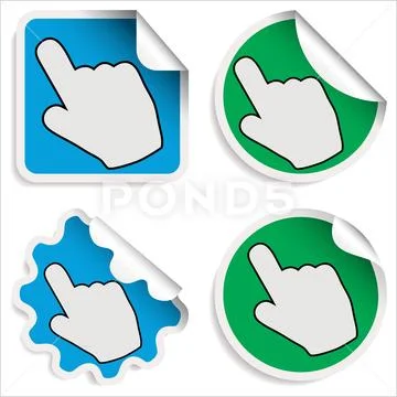 Hand Cursor Stickers Vector Graphic Illustration 76424945