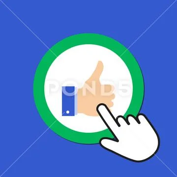 Hand With Thumbs Up Icon Like Concept Hand Mouse Cursor Clicks The