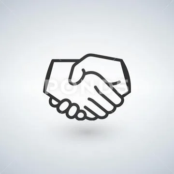 Handshake Line Icon Partnership And Agreement Symbol Clip Art 84361167