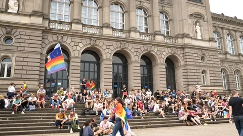 Happy LGBT Gay Crowd At Annual Pride Cel Stock Video Pond5