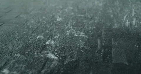 Heavy Rain Falls On The Roof Of A House Stock Video Pond