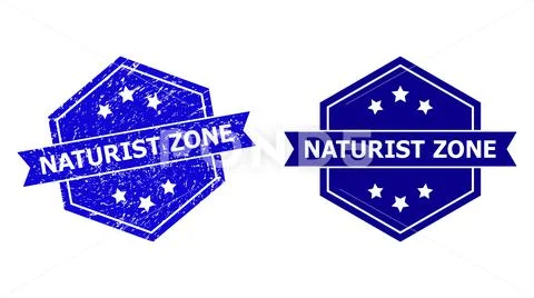 Hexagon NATURIST ZONE Watermark With Grunge Style And Clean Variant