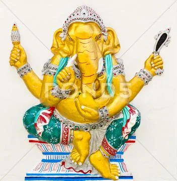 Indian Or Hindu God Named Triaksara Ganapati Stock Photo