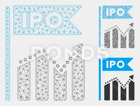 Ipo Chart Vector Mesh Carcass Model And Triangle Mosaic Icon Graphic