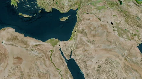 Israel Map Glide Border Satellite Stock Video Pond5