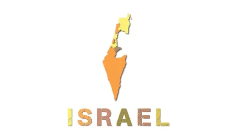 Israel Map With Paper Regions Animated Stock Video Pond5