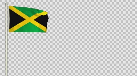 Jamaican Flag Waving In The Wind With P Stock Video Pond5