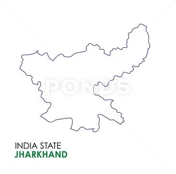 Jharkhand Map Of Indian State Jharkhand Map Vector Illustration