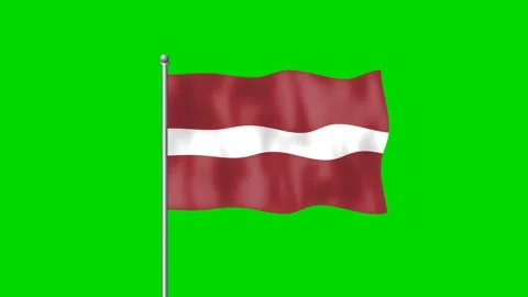 Latvia Flag Waving In The Wind On Green Stock Video Pond5