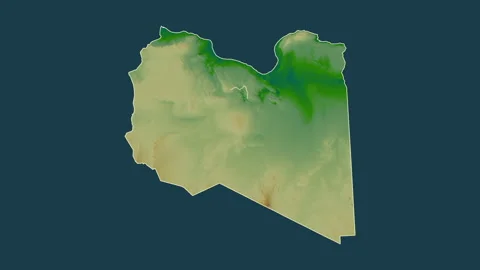 Libya Map Cartoon Regions Physical Stock Video Pond5