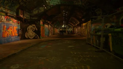 London Graffiti Tunnel Artwork Spray Pai Stock Video Pond5