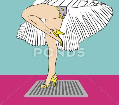 Marilyn Monroe Legs Style With Flying Dress Clip Art 12299871